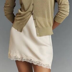 Anthropologie Lace Trimmed MininSkirt